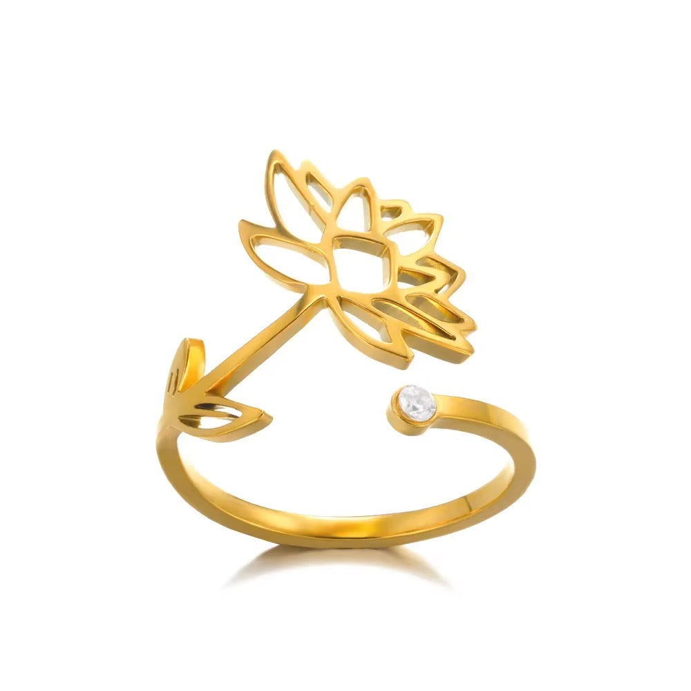 Infinite Bloom Lotus Adjustable Ring